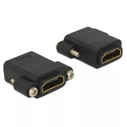 Delock Adapter Gyors-sebességű HDMI anya > HDMI anya rögzítővel (85125)
