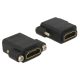 Delock Adapter Gyors-sebességű HDMI anya > HDMI anya rögzítővel