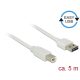 Delock Kábel, EASY-USB 2.0-s A-típusú csatlakozódugó > USB 2.0-s B-típusú csatlakozódugó, 5 m, fehér (85155)