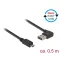 Delock Kábel, EASY-USB 2.0-s A- típusú csatlakozódugó, ívelt bal / jobb > EASY-USB 2.0-s B-típusú cs (85164)