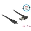 Delock Kábel, EASY-USB 2.0-s A- típusú csatlakozódugó, ívelt bal / jobb > EASY-USB 2.0-s B-típusú cs (85166)