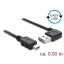 Delock Kábel, EASY-USB 2.0-s A- típusú csatlakozódugó, ívelt bal / jobb > USB 2.0-s Mini-B-típusú cs (85175)