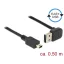 Delock Kábel EASY-USB 2.0-s A típusú csatlakozódugó, ívelt felfelé / lefelé > USB 2.0-s Mini-B-típus (85184)