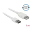 Delock Bővítő kábel EASY-USB 2.0-s A típusú csatlakozódugó > USB 2.0 A-típusú hüvely fehér 1 m (85199)