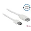 Delock Bővítő kábel EASY-USB 2.0-s A típusú csatlakozódugó > USB 2.0 A-típusú hüvely fehér 5 m (85202)