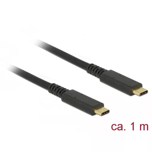 Delock USB 3.1 Gen 2 (10 Gbps) kábel Type-C  a Type-C  1 m PD 3 A E-Marker koaxiális (85207)