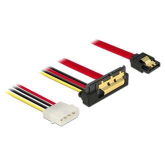   Delock SATA-kábel, 6 Gb/s, 7 tus csatlakozóhüvely + 4 tus Molex-csatlakozódugó > 22 tus SATA-csatlak (85231)