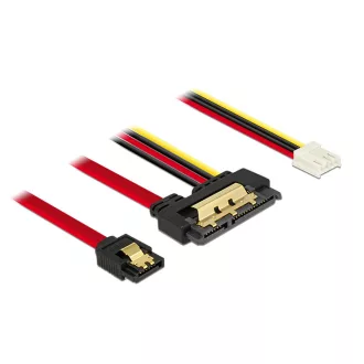   Delock SATA-kábel, 6 Gb/s, 7 tus csatlakozóhüvely + 4 tus Floppy-csatlakozóhüvely > 22 tus SATA-csat (85234)