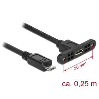   Delock Kábel, USB 2.0-s Micro-B típusú csatlakozóhüvely, panelrögzítés > USB 2.0-s Micro-B típusú cs (85245)