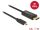 Delock Kábel USB Type-C csatlakozó > Displayport csatlakozó (DP váltakozó mód) 4K 60 Hz, 1 m, fekete (85255)