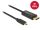 Delock Kábel USB Type-C csatlakozódugó > Displayport csatlakozódugó (DP vált.) 4K 60 Hz,3 m,fekete (85257)