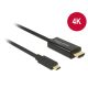 Delock Kábel USB Type-C csatlakozó > HDMI csatlakozó (DP váltakozó mód) 4K 30 Hz, 2m fekete