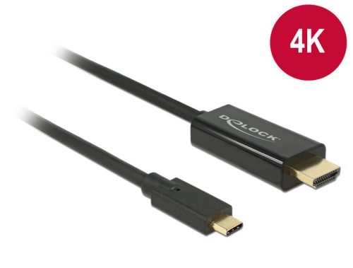 Delock Kábel USB Type-C csatlakozódugó > HDMI csatlakozódugó (DP váltakozó) 4K 30 Hz,3 m,fekete