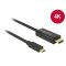 Delock Kábel USB Type-C csatlakozódugó > HDMI csatlakozódugó (DP váltakozó) 4K 30 Hz,3 m,fekete (85260)