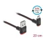 Delock EASY-USB 2.0 kábel A-típusú csatlakozódugó - EASY-USB Micro-B típusú csatlakozódugó, ívelt fe (85264)