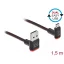 Delock EASY-USB 2.0 kábel A-típusú csatlakozódugó - EASY-USB Micro-B típusú csatlakozódugó, ívelt fe (85267)