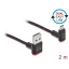 Delock EASY-USB 2.0 kábel A-típusú csatlakozódugó - EASY-USB Micro-B típusú csatlakozódugó, ívelt fe (85268)