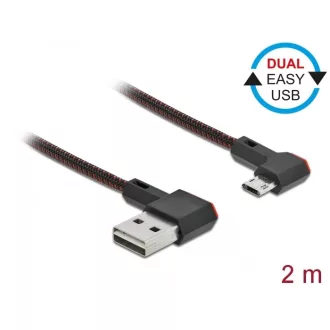   Delock EASY-USB 2.0 kábel A-típusú csatlakozódugó - EASY-USB Micro-B típusú csatlakozódugó, ívelt ba (85273)