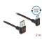 Delock EASY-USB 2.0 kábel A-típusú csatlakozódugó - USB Type-C  csatlakozódugó, ívelt felfelé / lefe (85278)