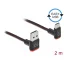 Delock EASY-USB 2.0 kábel A-típusú csatlakozódugó - USB Type-C  csatlakozódugó, ívelt felfelé / lefe (85278)