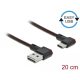 Delock EASY-USB 2.0 kábel A-típusú csatlakozódugó - USB Type-C  csatlakozódugó, ívelt bal / jobb, 0, (85279)