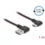 Delock EASY-USB 2.0 kábel A-típusú csatlakozódugó - USB Type-C  csatlakozódugó, ívelt bal / jobb, 1 (85281)