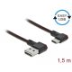 Delock EASY-USB 2.0 kábel A-típusú csatlakozódugó - USB Type-C  csatlakozódugó, ívelt bal / jobb, 1,