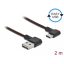 Delock EASY-USB 2.0 kábel A-típusú csatlakozódugó - USB Type-C  csatlakozódugó, ívelt bal / jobb, 2 (85283)