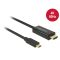 Delock Kábel USB Type-C csatlakozó > HDMI csatlakozó (DP váltakozó mód) 4K 60 Hz, 2 m fekete (85291)