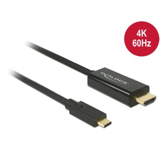   Delock Kábel USB Type-C csatlakozódugó > HDMI csatlakozódugó (DP váltakozó) 4K 60 Hz,3 m,fekete (85292)