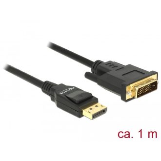   Delock Kábel Displayport 1.2 dugó > DVI 24+1 dugó passzív 1 m fekete (85312)