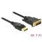 Delock Kábel Displayport 1.2 dugó > DVI 24+1 dugó passzív 1 m fekete (85312)