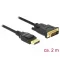 Delock Kábel Displayport 1.2 dugó > DVI 24+1 dugó passzív 2 m fekete (85313)