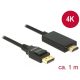 Delock Kábel Displayport 1.2 dugó > High Speed HDMI-A dugó passzív 4K 1 m fekete