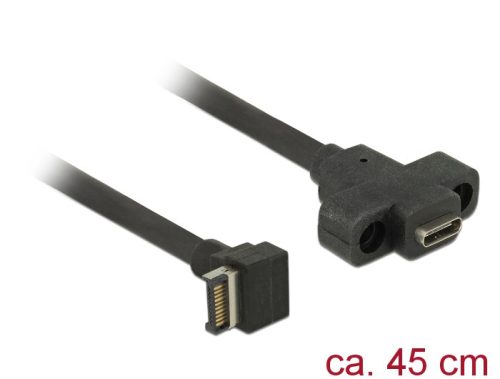 Delock Kábel USB 3.1 Gen 2 kulcs A 20 tűs apa csatlakozó > USB 3.1 Gen 2 USB Type-C  anya rögzíthető