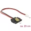 Delock Tápkábel, 2 tűs csatlakozóhüvely > 1 x 15 tűs SATA-aljzat (5 V), fém, 20 cm (85336)