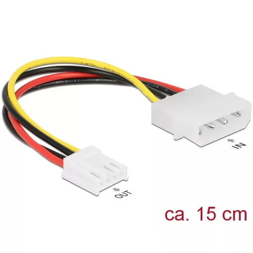 Delock Tápkábel 4 pin apa > 4 pin floppy anya 15 cm (85337)