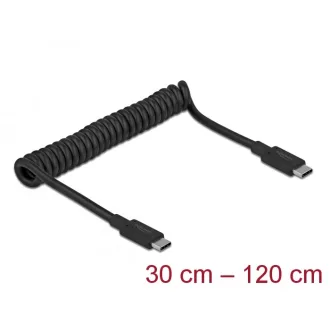   Delock USB 3.1 Gen 2 csavart kábel C-típusú apa - C-típusú apa csatlakozóval PD 3 A E-Marker (85350)