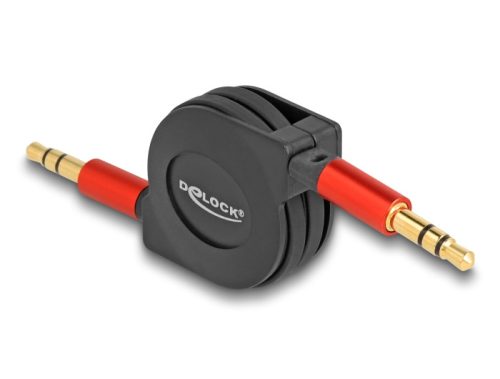 Delock Visszahúzható Audio Kábel 3,5 mm 3 tűs sztereo jack apa   apa 90 cm (85369)