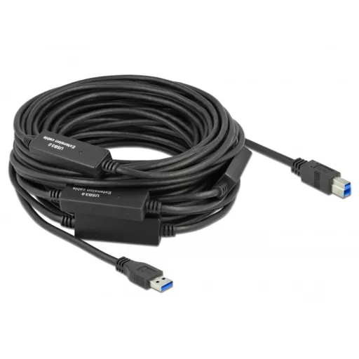 Delock Aktív USB 3.2 Gen 1 kábel A-típusú USB   B-típusú USB csatlakozóvégekkel 20 m (85382)