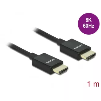   Delock Nagysebességű HDMI -kábel koax 48 Gbps 8K 60 Hz, fekete 1 m (85384)