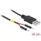 Delock A-típusú USB tápkábel 2 db. különálló tűfejes apa véggel hossza 30 cm (85402)