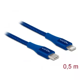  Delock Adat- és töltőkábel USB Type-C  - Lightning  iPhone , iPad  és iPod  készülékhez kék 0,5 m MF (85415)