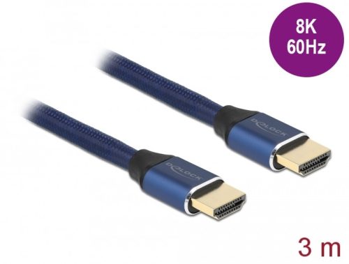 Delock Ultra nagy sebességű HDMI kábel 48 Gbps 8K 60 Hz kék 3 m tanúsítvánnyal (85448)