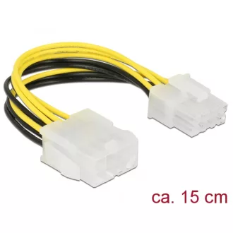   Delock Bovítokábel Tápellátás 8 érintkezos EPS dugó > hüvely 15 cm (85451)