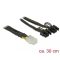 Delock PCI Express tápkábel 6 tűs hüvely > 2 x 8 tűs dugó 30 cm (85455)