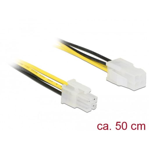 Delock Bővítőkábel, P4, 6 Gb/s, 4 tűs csatlakozó > P4 4 tűs aljzat, 50 cm (85458)