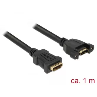   Delock Kábel, HDMI-A hüvely > HDMI-A hüvely, panelrögzítés, 4K 30 Hz 1 m (85466)