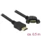Delock Kábel HDMI-A dugó > HDMI-A hüvely, panelrögzítés, 110 fokban ívelt, 4K 30 Hz 0,5 m (85467)