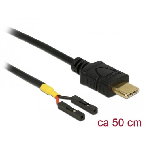 Delock Kábel USB Type-C  apa > 2 x tüskesori csatlakozó, anya, különálló teljesítmény, 50 cm (85473)